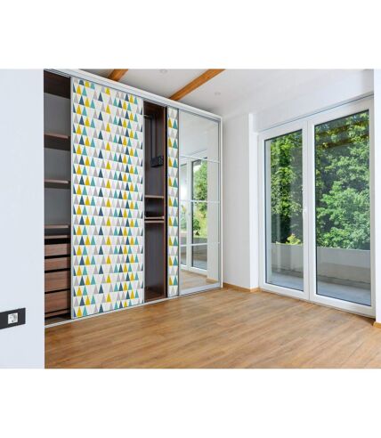 Sticker pour porte de dressing Home - L. 67 x l. 250 cm - Blanc multicolore