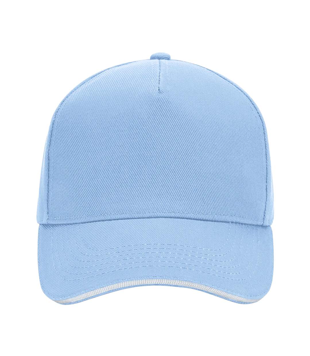 Casquette 100% Coton Adulte Unisexe Bleu Ciel Blanc Beechfield-3