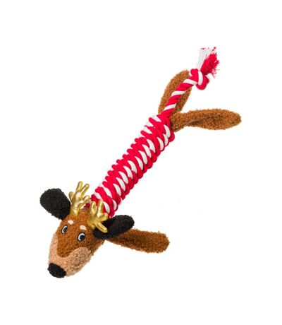 Dachshund through the snow christmas rope dog toy one size brown/red/white House Of Paws