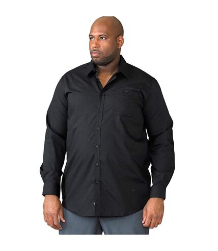 Duke Mens Corbin Kingsize Long Sleeve Classic Regular Shirt (Black) - UTDC199