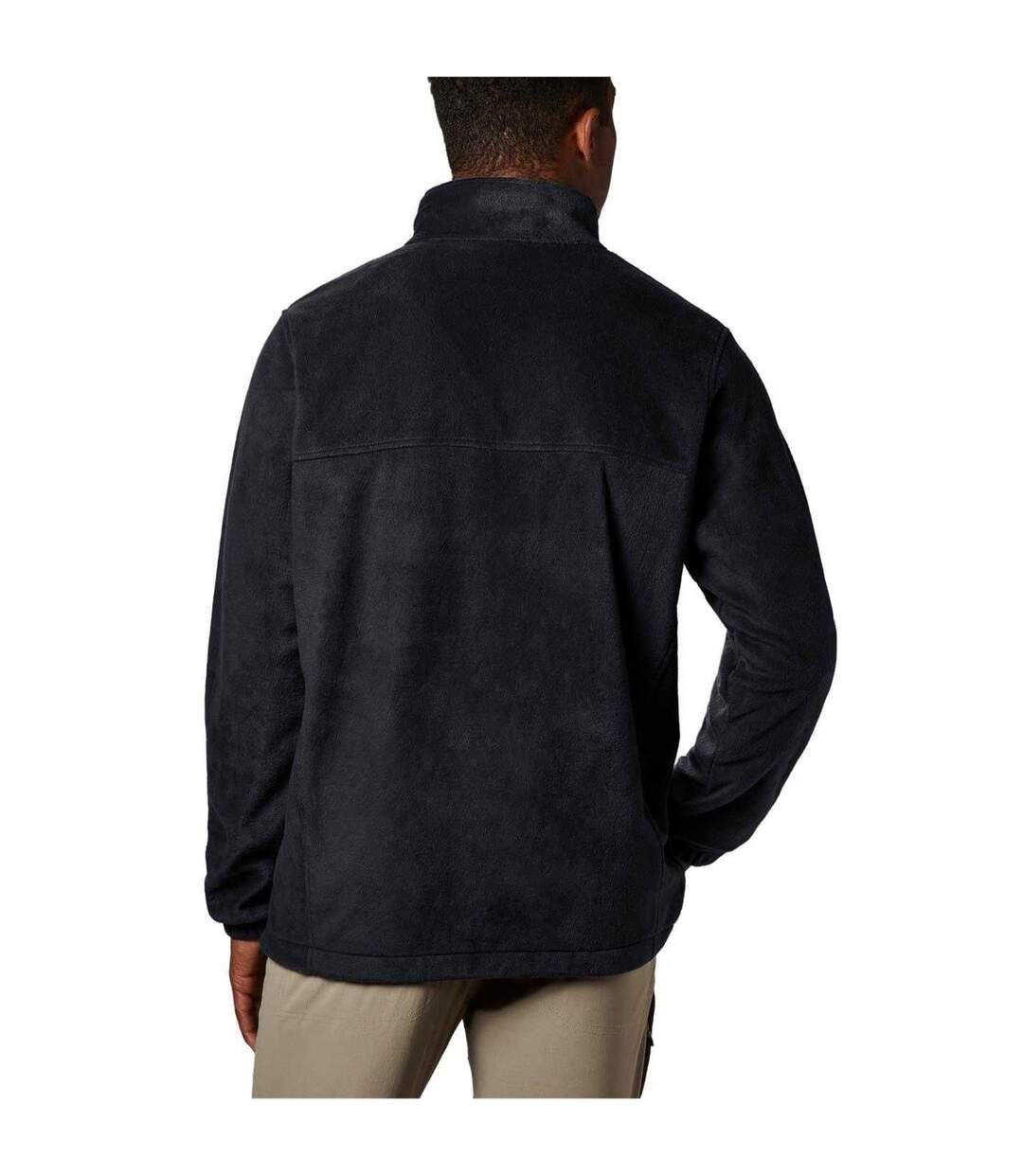 Mens Steens Fleece Quarter Zip Tailored Long-sleeved Sweatshirt Black Columbia-2