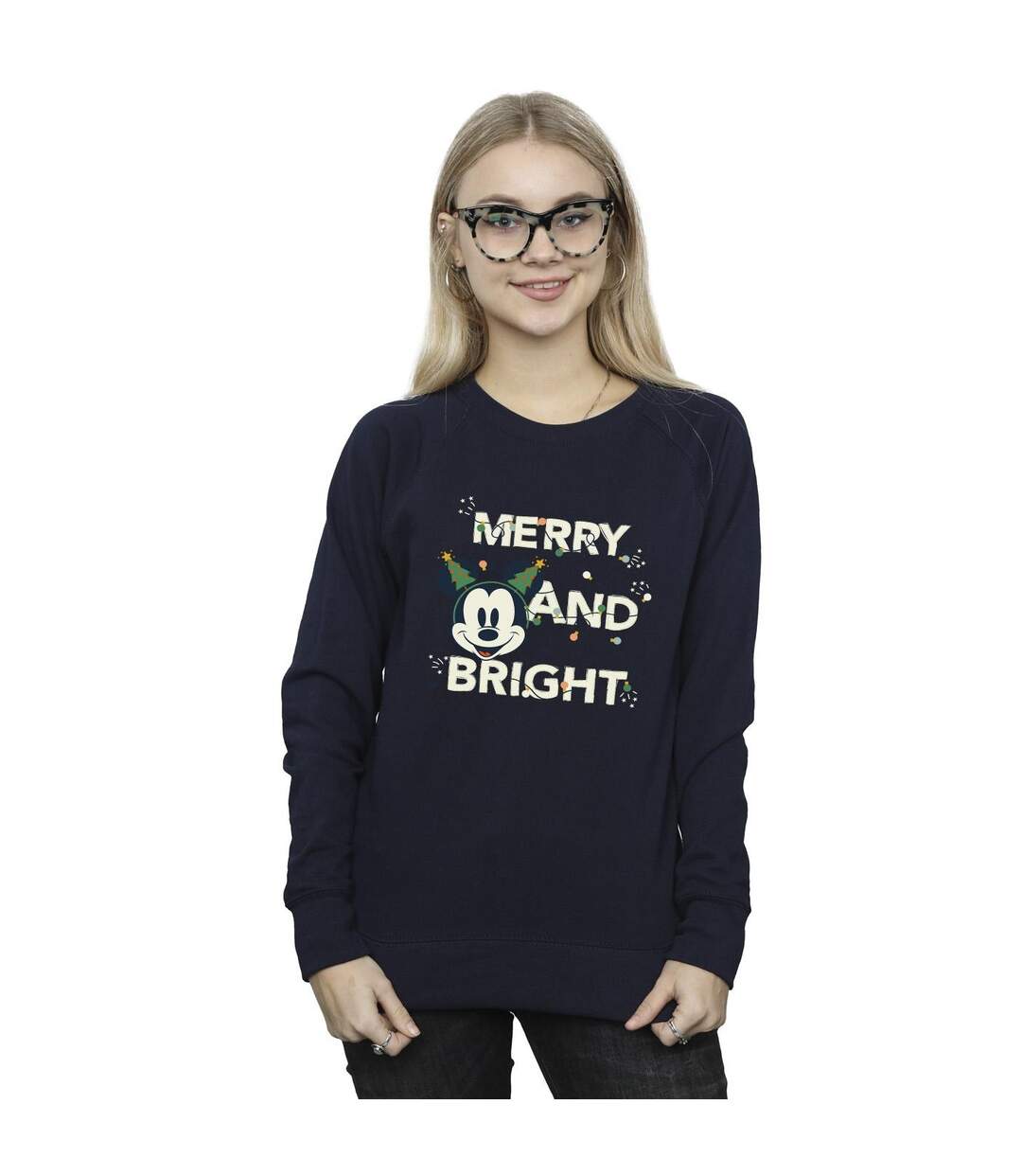 Disney Sweatshirt Mickey Mouse Merry & Bright Femme/Ladies (Bleu marine) - UTBI29270-2
