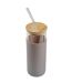Gourde & Paille en Verre Silicone 0,5L Taupe-1