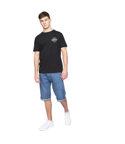 Mens Tillforth Denim Casual Shorts Stone Wash Crosshatch