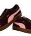 Womens/ladies Jada Suede Platform Trainers Brown Pink Puma-4