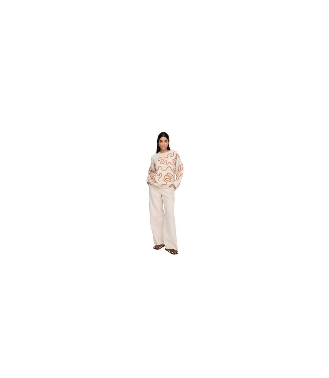 Sweat Motif/style Brodé Elton Femme Crème Raffya-1