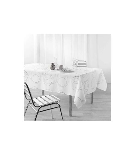 Nappe Imprimé Métallisé Bully 150x300cm Blanc