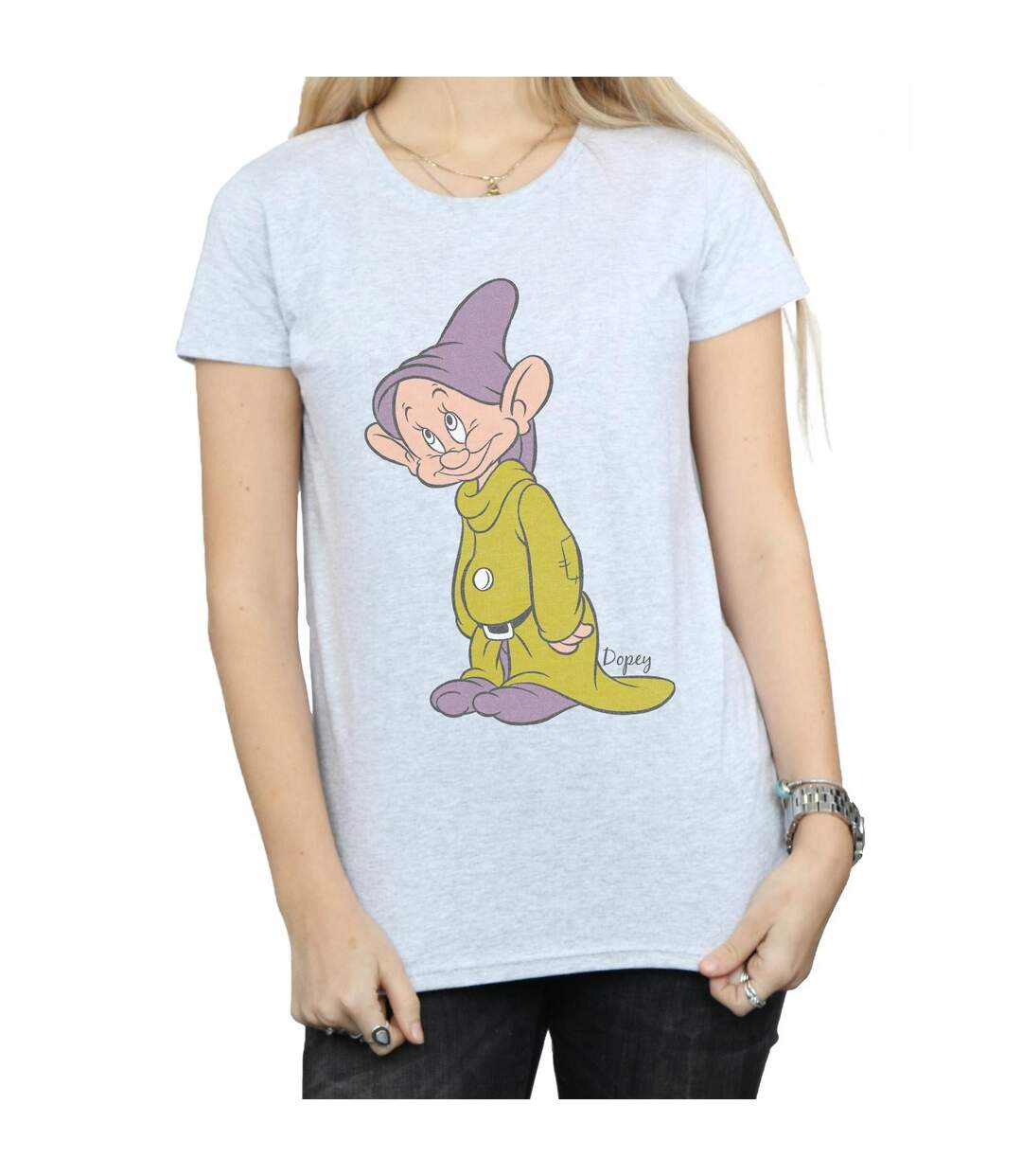 Disney T-shirt coton classique Dopey Femmes/Dames (Gris sportif) - UTBI14894-3