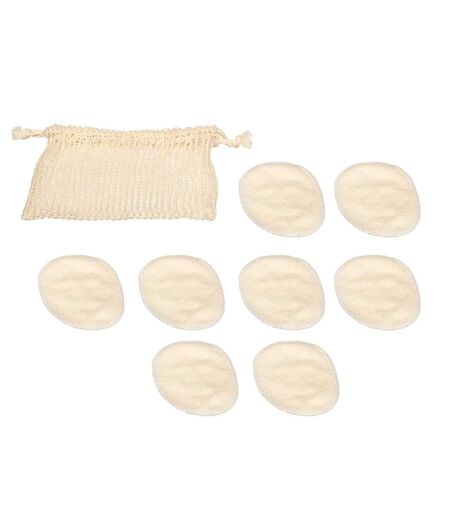 Lot de 8 Cotons Démaquillants Lavable 13cm Naturel