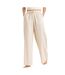 Pantalon fluide en lin écru femme roxy lekeitio break - l-1