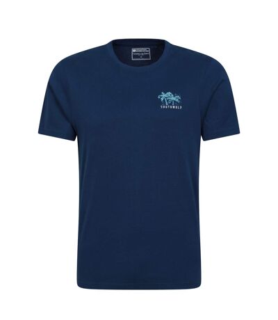 Mens southwold back print organic t-shirt dark blue Mountain Warehouse