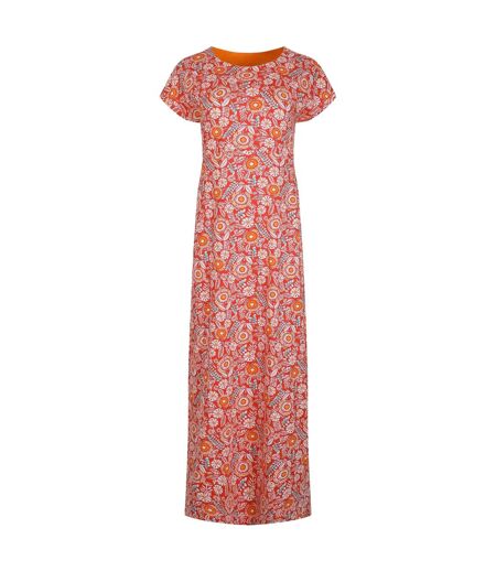 Womens/ladies mirren all-over print maxi dress tango red Weird Fish