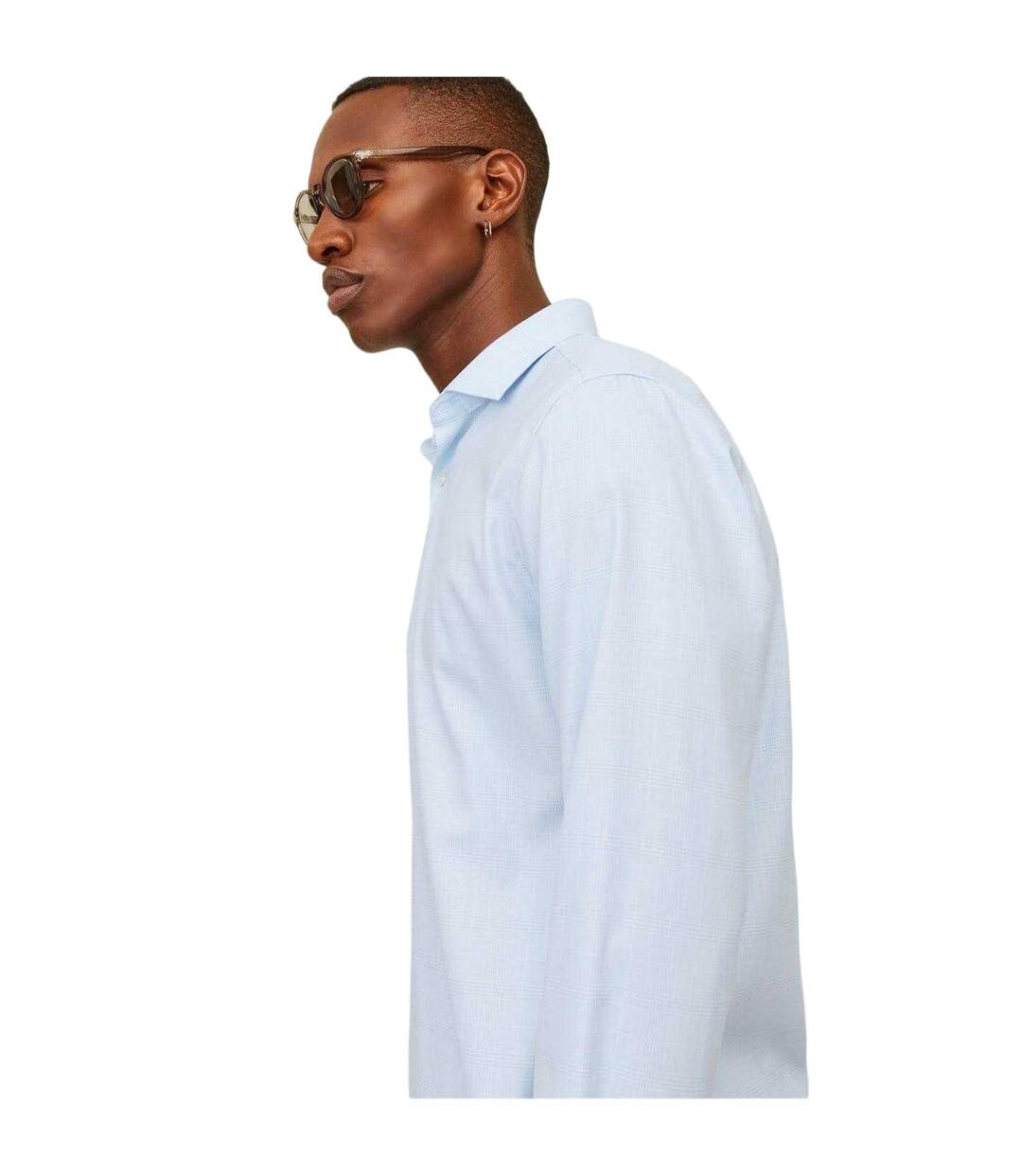 Mens Parker Cuffed Long-sleeved Formal Shirt Chambray Blue Jack And Jones-4