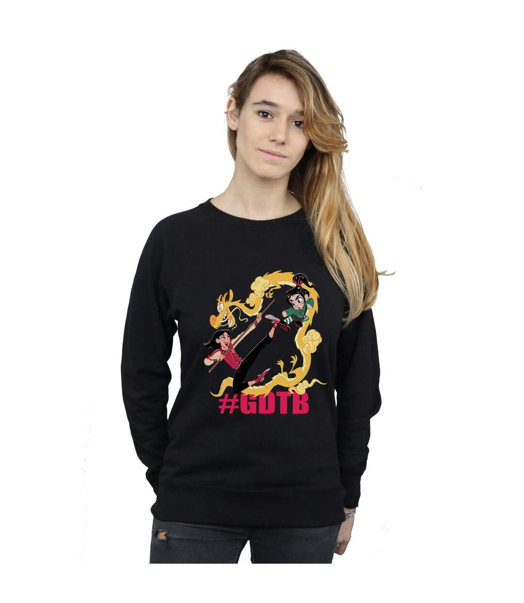 Disney - Sweat WRECK IT RALPH MULAN AND VANELLOPE - Femme (Noir) - UTBI43168-2