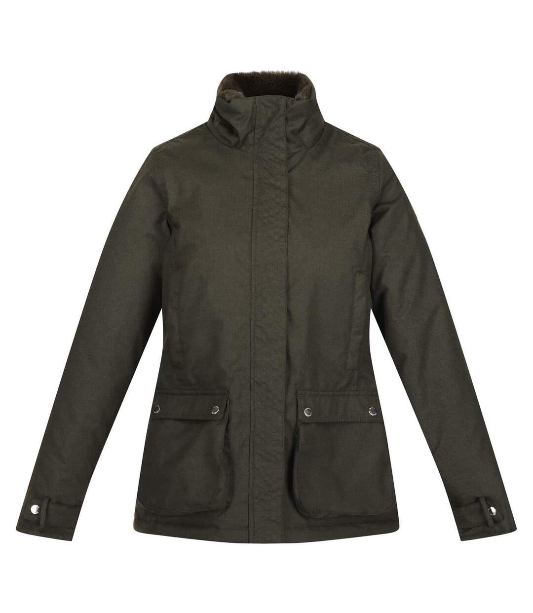 Veste Imperméable Motif/style Motif Écossais Leighton Femme Kaki Foncé Regatta-1