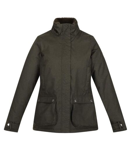 Veste Imperméable Motif/style Motif Écossais Leighton Femme Kaki Foncé Regatta