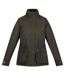 Veste Imperméable Motif/style Motif Écossais Leighton Femme Kaki Foncé Regatta-1