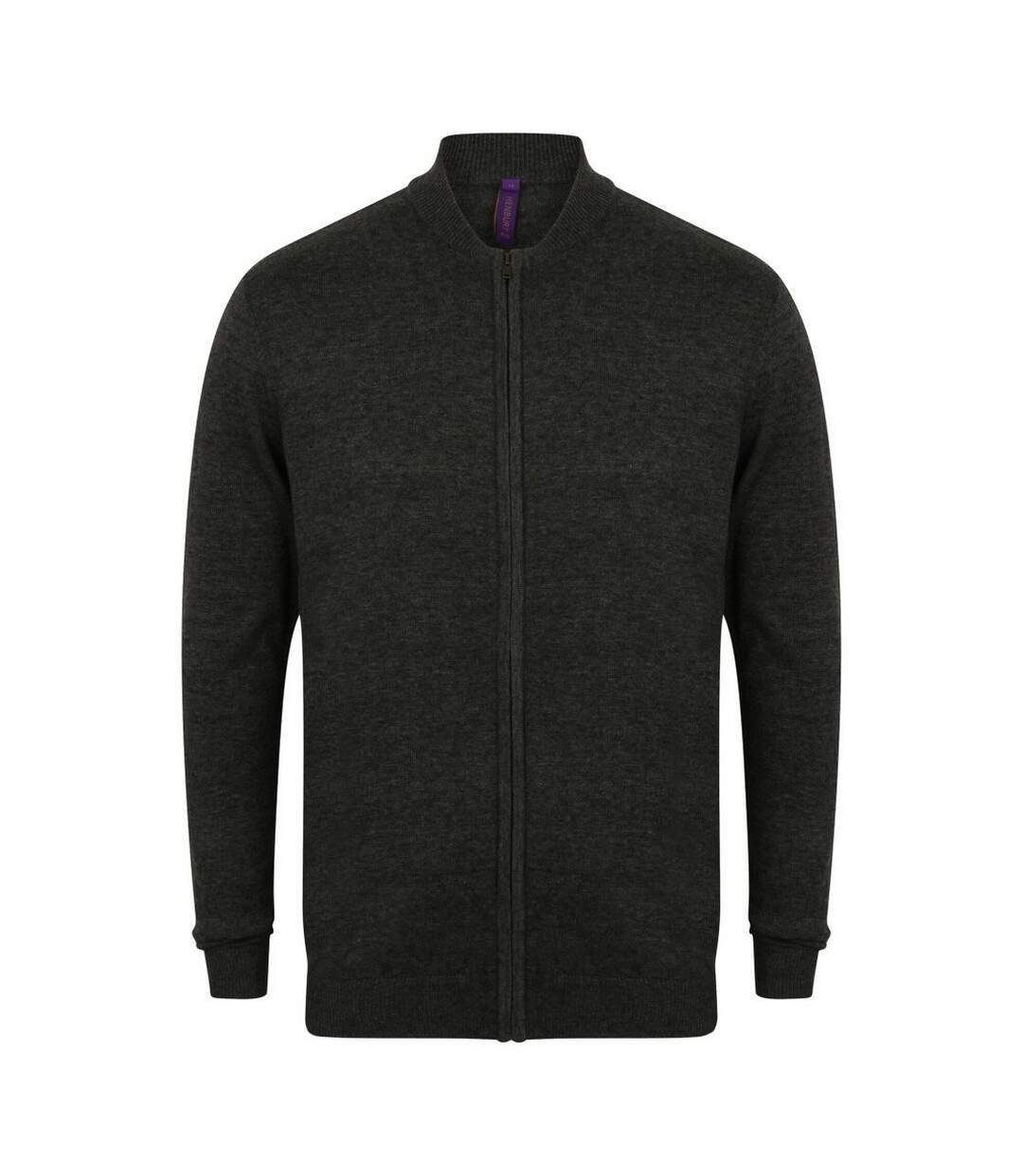 Unisex Adults Knitted Bomber Jacket Grey Marl Henbury-1