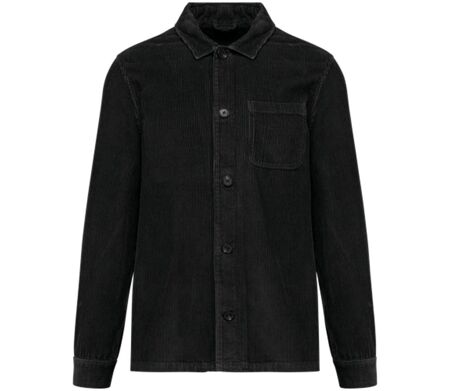 Veste écoresponsable en velours côtelé - Homme - PAT603 - noir washed