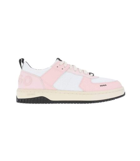 Womens/ladies Kilian Leather Trainers Pink Hugo