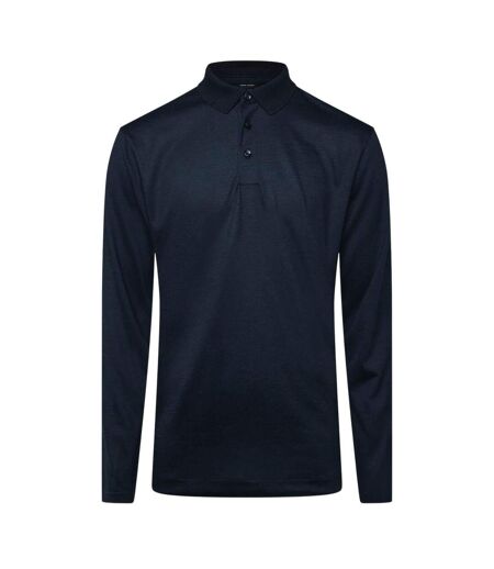 Mens Hpado 110 Long-sleeved Polo Shirt Dark Blue Boss