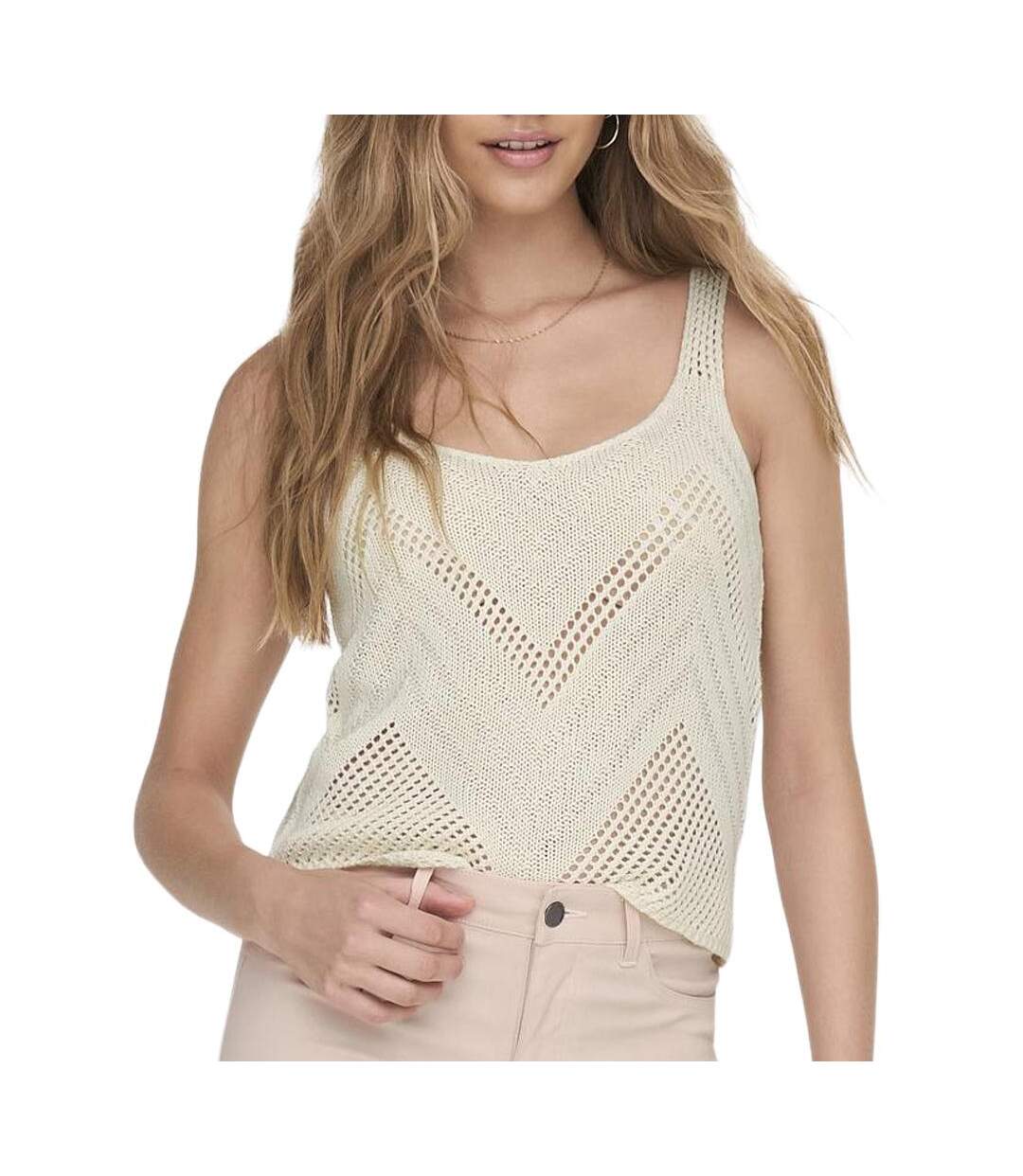 Top crochet beige femme jdy 15226348-1