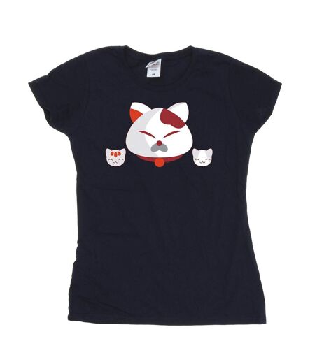 Disney - T-shirt BIG HERO BAYMAX KITTEN HEADS - Femme (Bleu marine) - UTBI13339