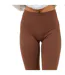 Womens/ladies Polyester Plain Leggings Chocolate Brave Soul-4