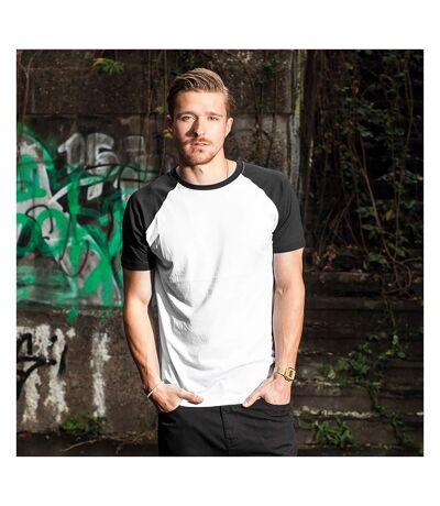 T-shirt À Manches Courtes Homme Blanc Noir Build Your Brand