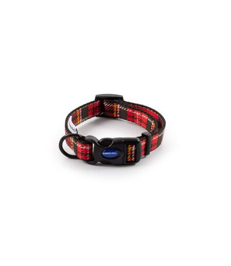 Tartan dog collar 30cm 50cm red Ancol