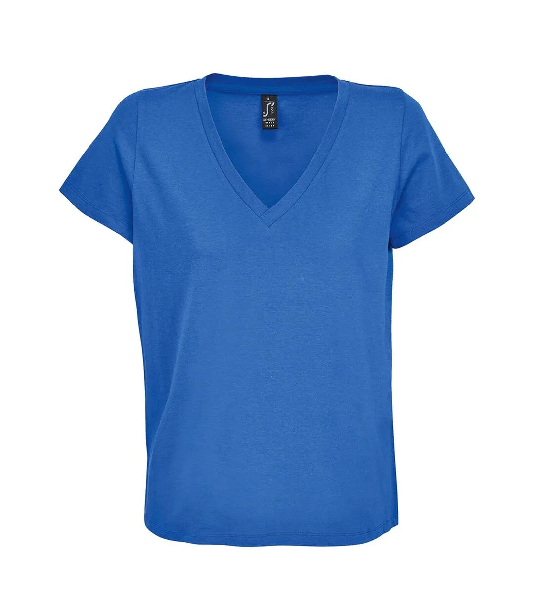 Womens/ladies Regent V Neck T-shirt Royal Blue SOLS-1