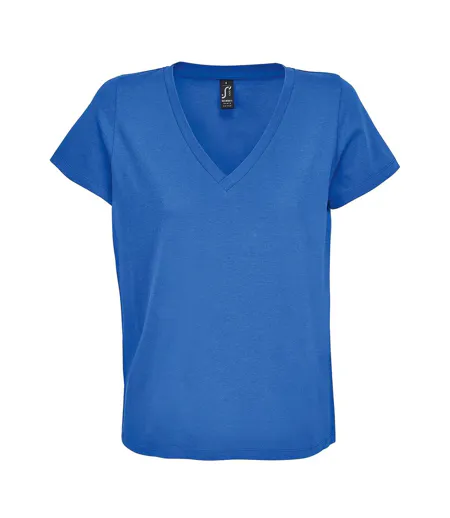 Womens/ladies Regent V Neck T-shirt Royal Blue SOLS