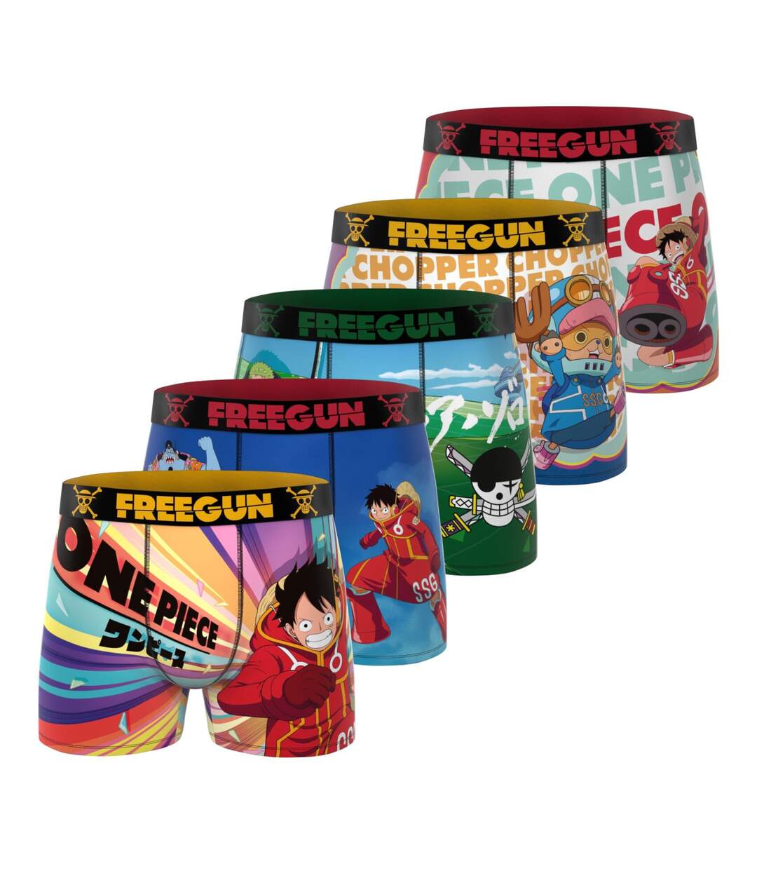Lot de 5 boxers homme One Piece Freegun-1