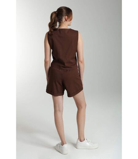Gilet Sans Manches Structure A Boutons Femme Delice  | Gerard Pasquier Avec Col-v | Gerard Pasquier