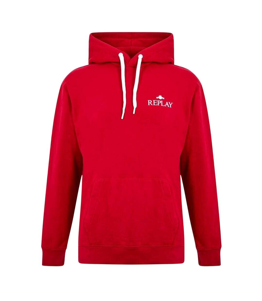 Mens Logo Cotton Hoodie Red Replay-2
