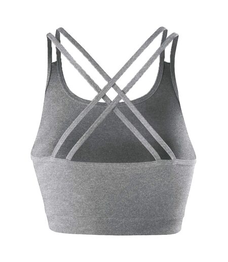 Spiro Womens/Ladies Fitness Sleeveless Crop Top (Sport Gray Marl)