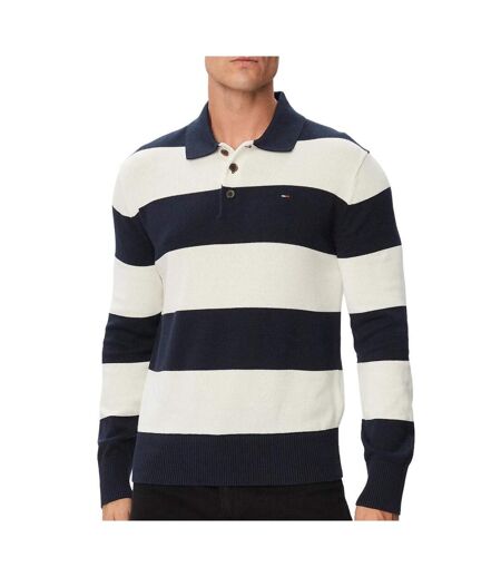 Polo beige/marine homme tommy hilfiger slim essential