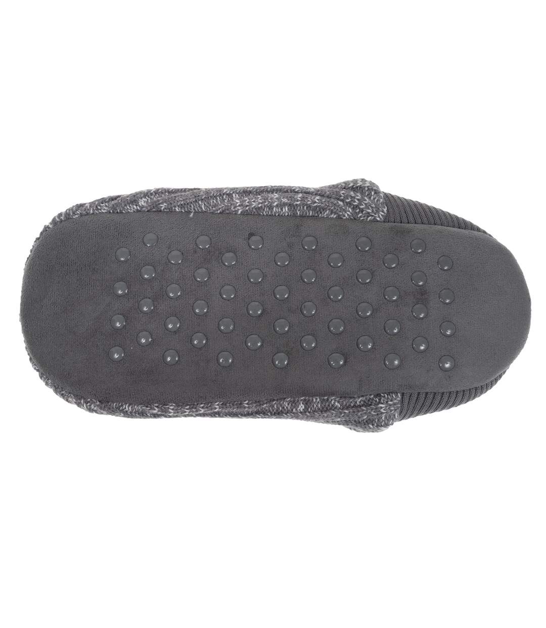Isotoner Chaussettes d'intérieur homme maille côtelée, picots antidérapants-4