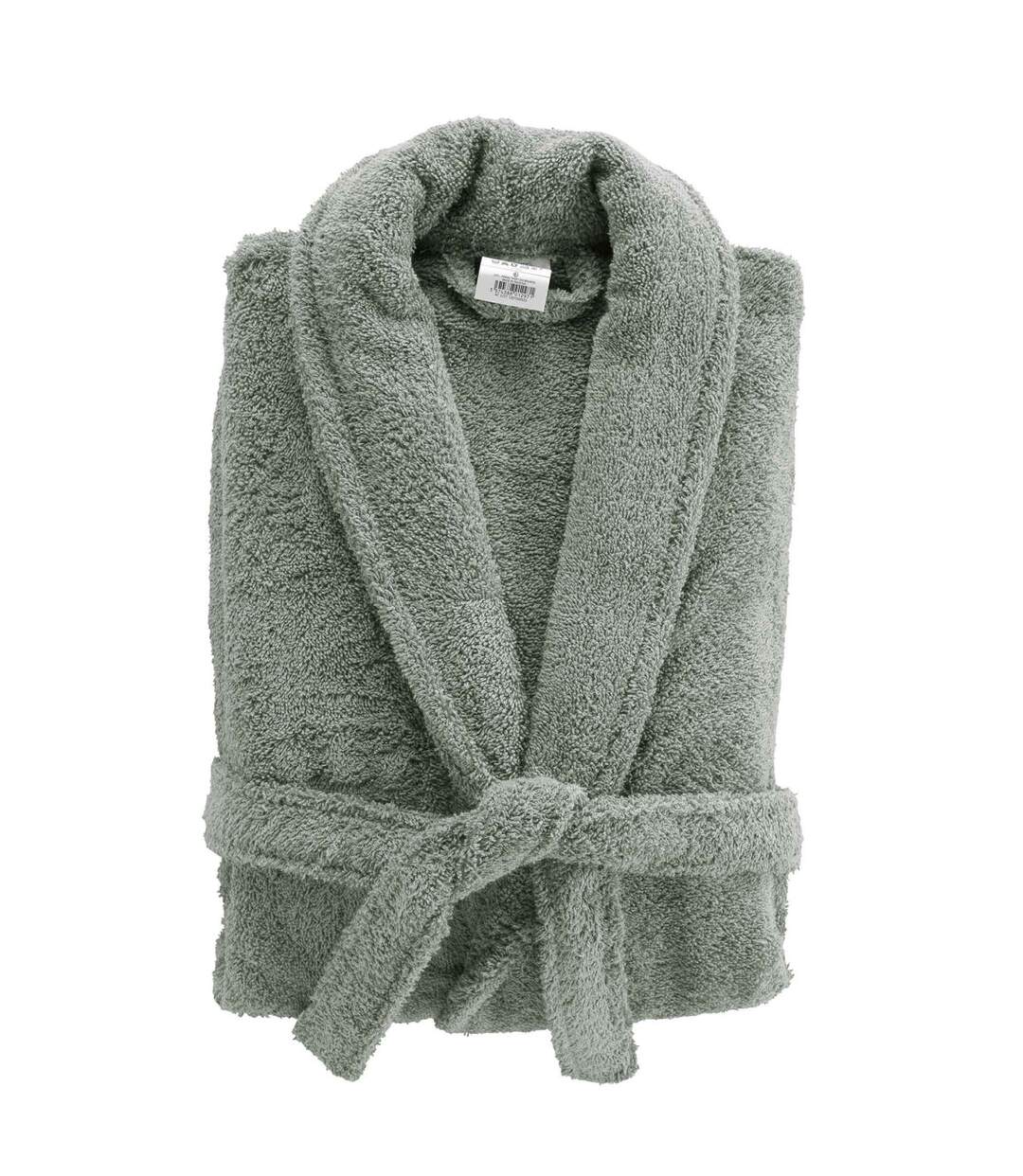 Peignoir Col Châle en Coton Tendresse Vert Cèdre-1