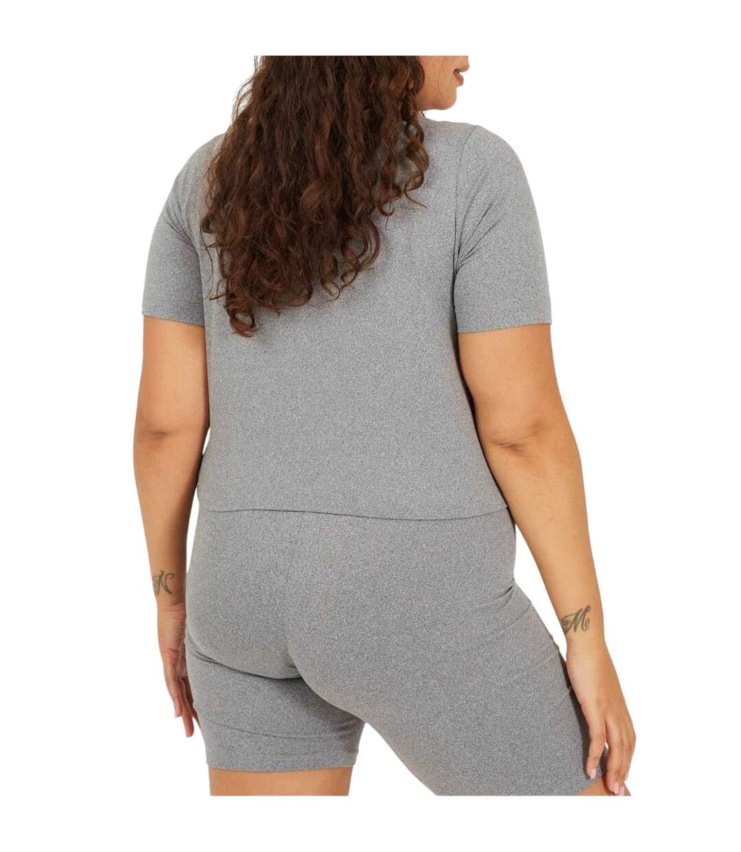 T-shirt Court Motif/style Uni Femme Gris Chiné Brave Soul-3