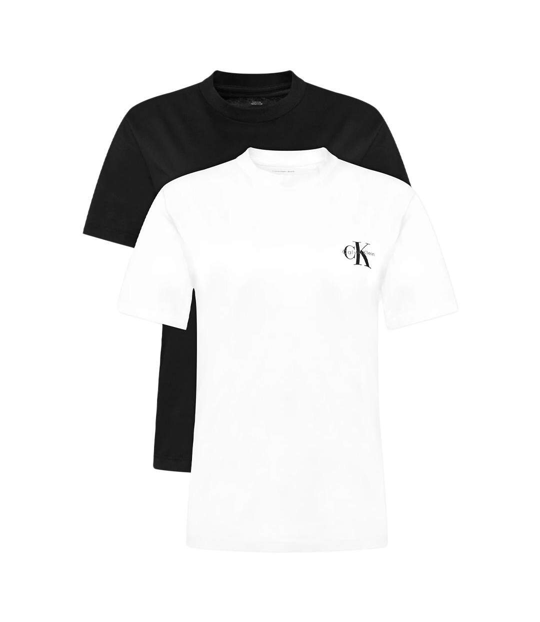 Lot de 2 t-shirt noir/blanc femme calvin klein jeans monologo-1