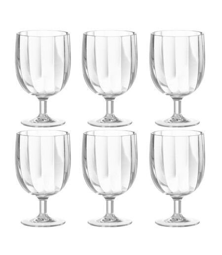 Lot de 6 Verres à Vin Réutilisable Plastique 31cl Transparent