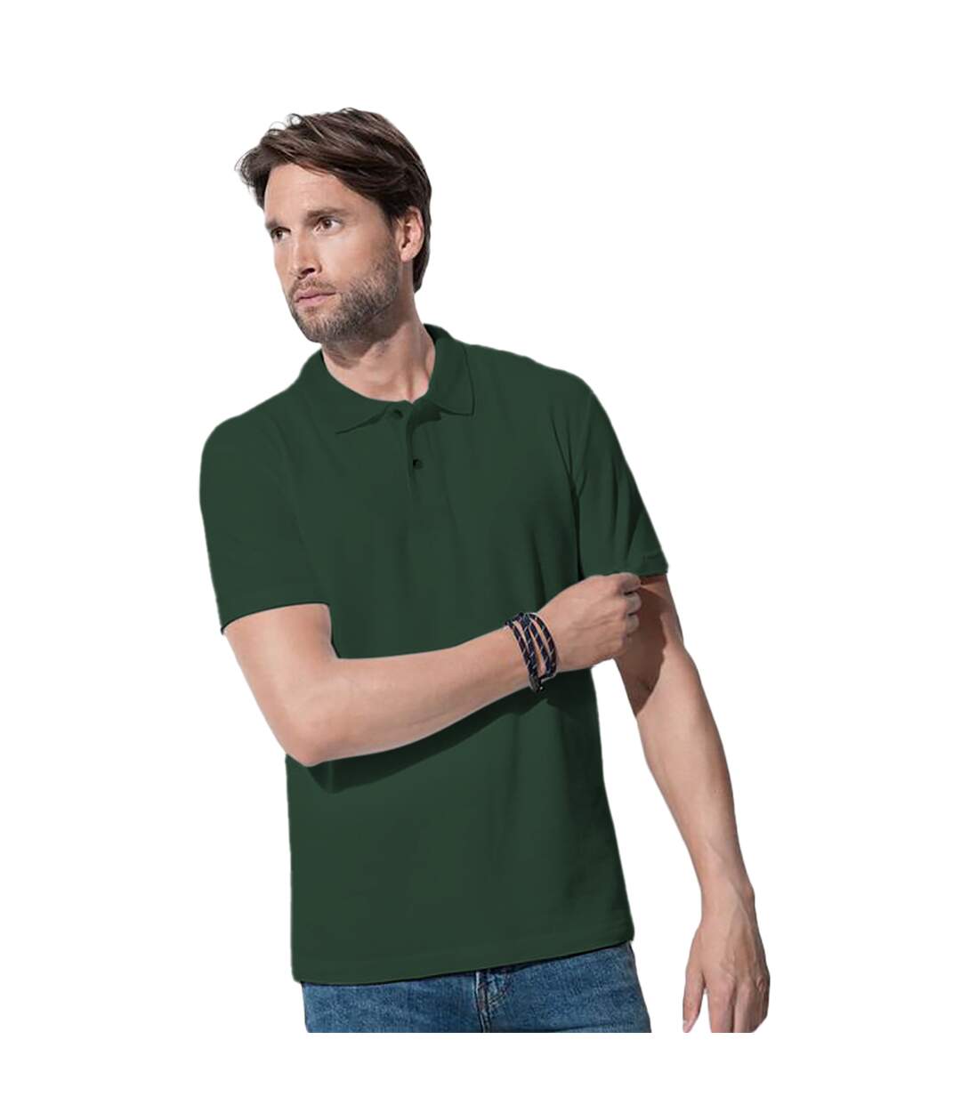 Stedman Mens Cotton Polo (Bottle Green)