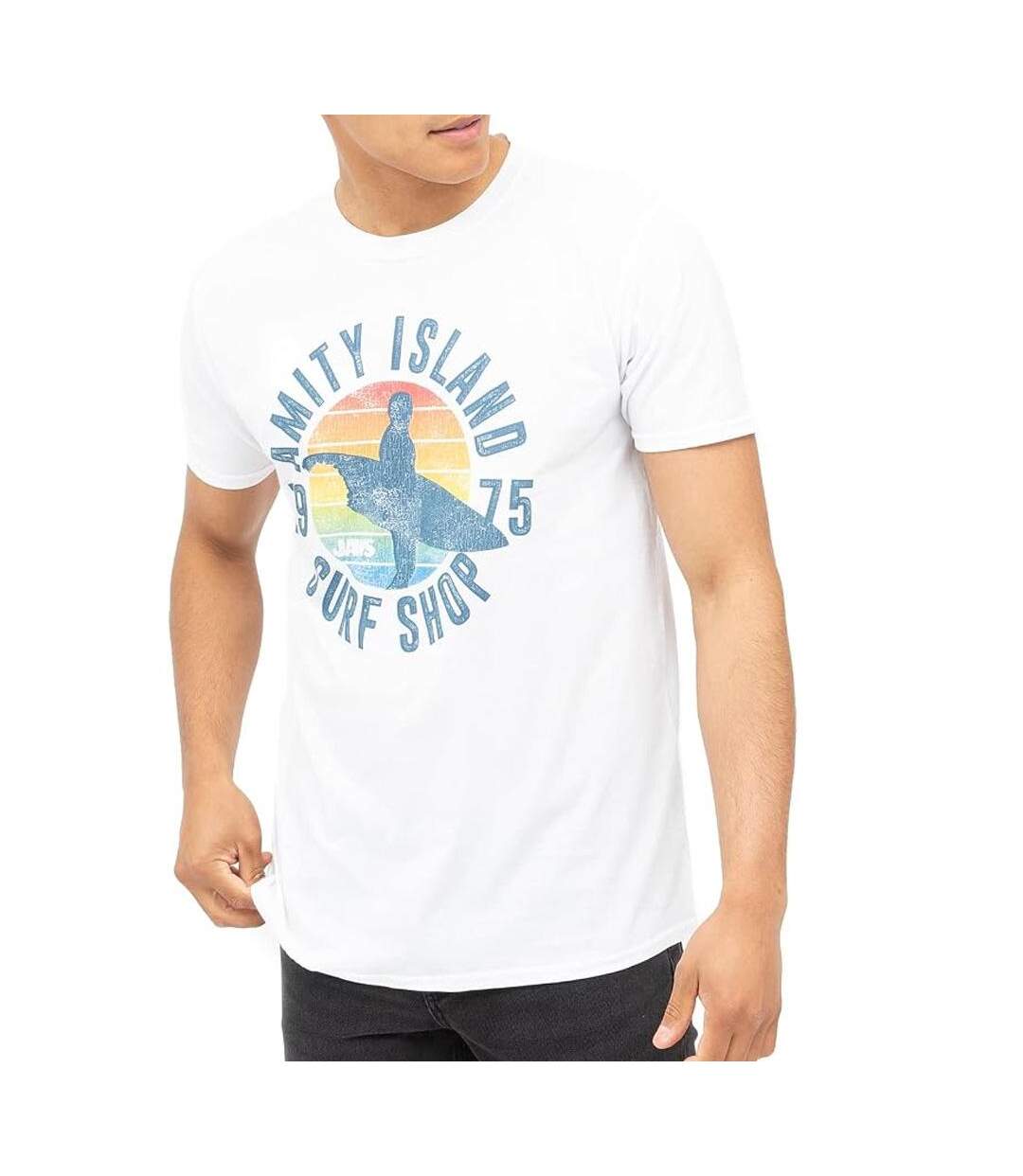 T-Shirt blanc homme jaws amity surf shop-2