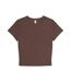Womens/ladies Micro-rib Crop T-shirt Cocoa Solid Bella + Canvas-1