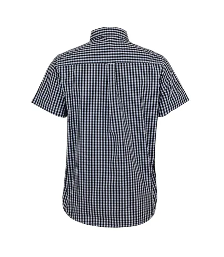 Mens Esher Gingham Check Shirt Black White Bench