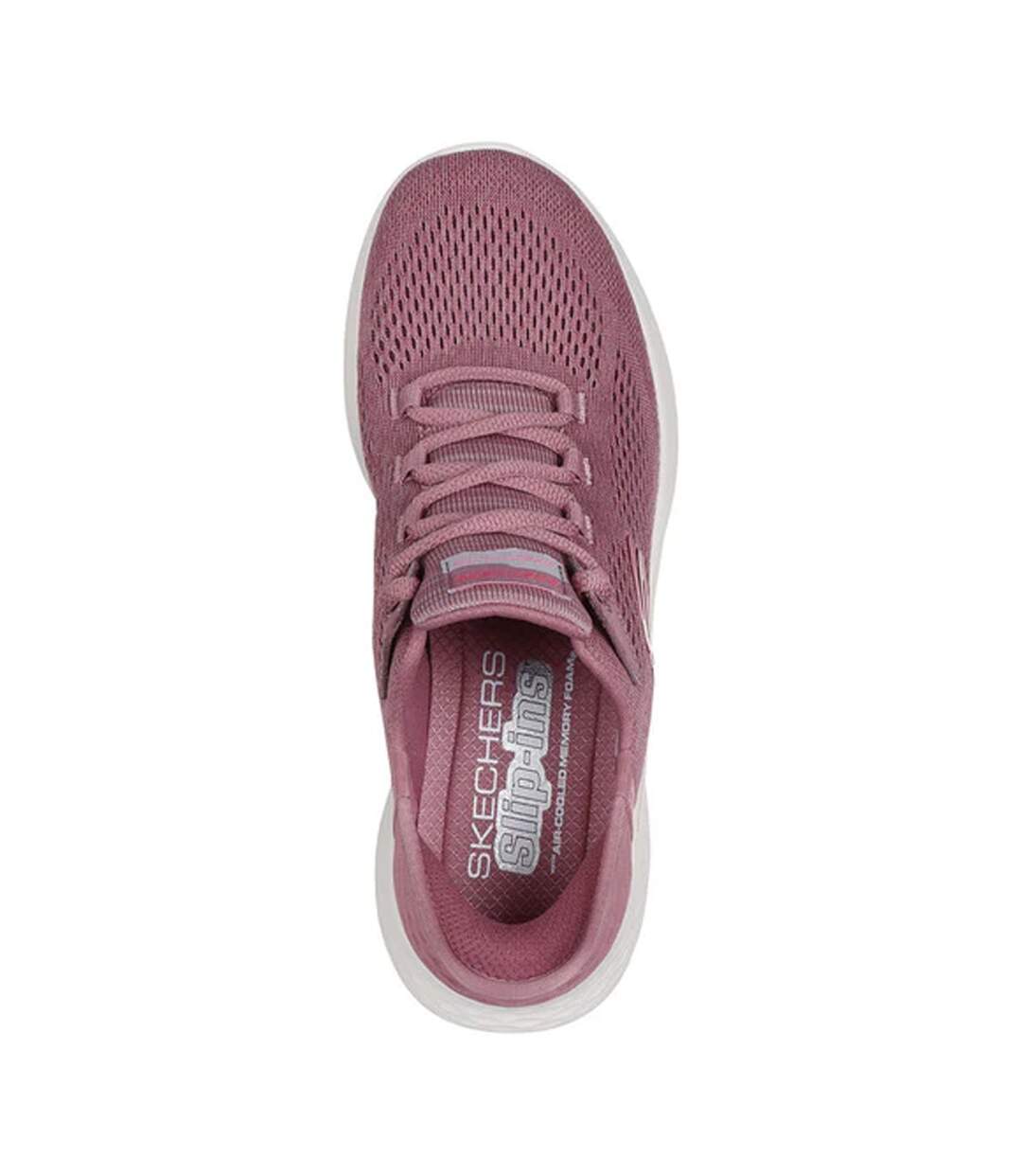 Womens/ladies Skech-lite Pro Natural Trainers Dark Mauve Skechers-3