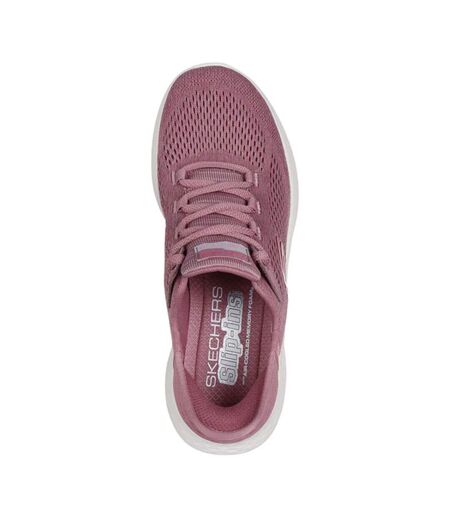 Womens/ladies Skech-lite Pro Natural Trainers Dark Mauve Skechers