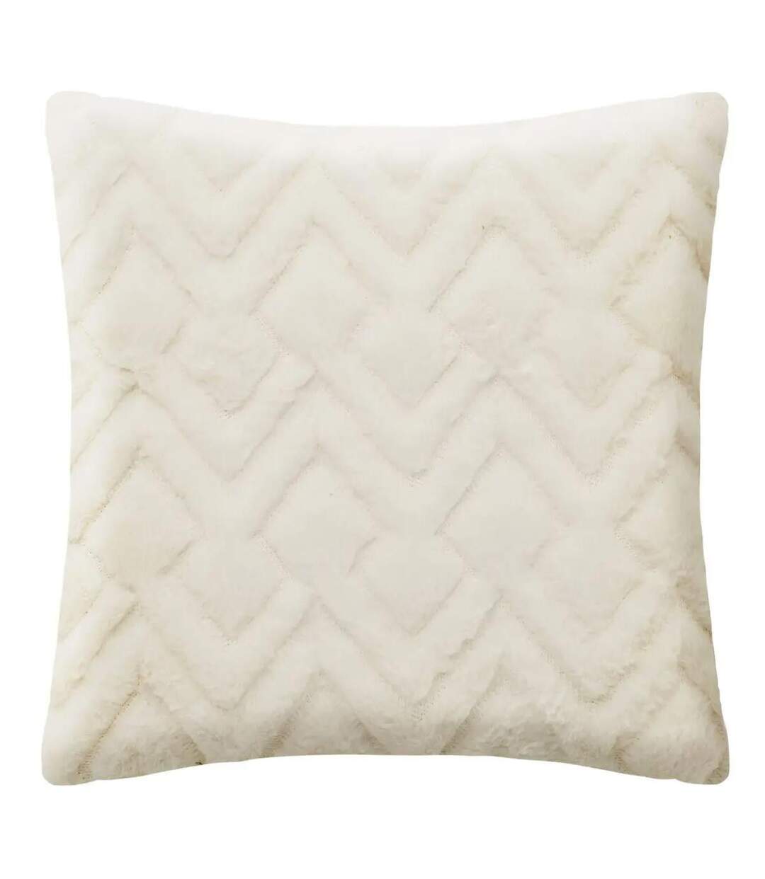 Coussin Imitation Fourrure Mara 45x45cm Blanc-1