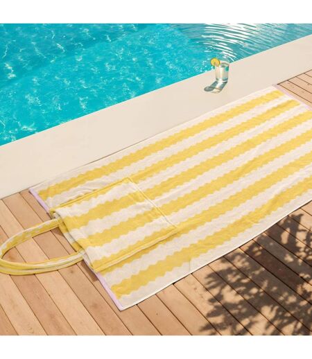 Serviette de Plage Avec Sac Intégré Poolside 70x150cm Jaune